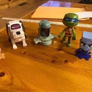 Star Wars Boba Fett & TMNT Leonardo Action Figure Lot Plastic Multicolor